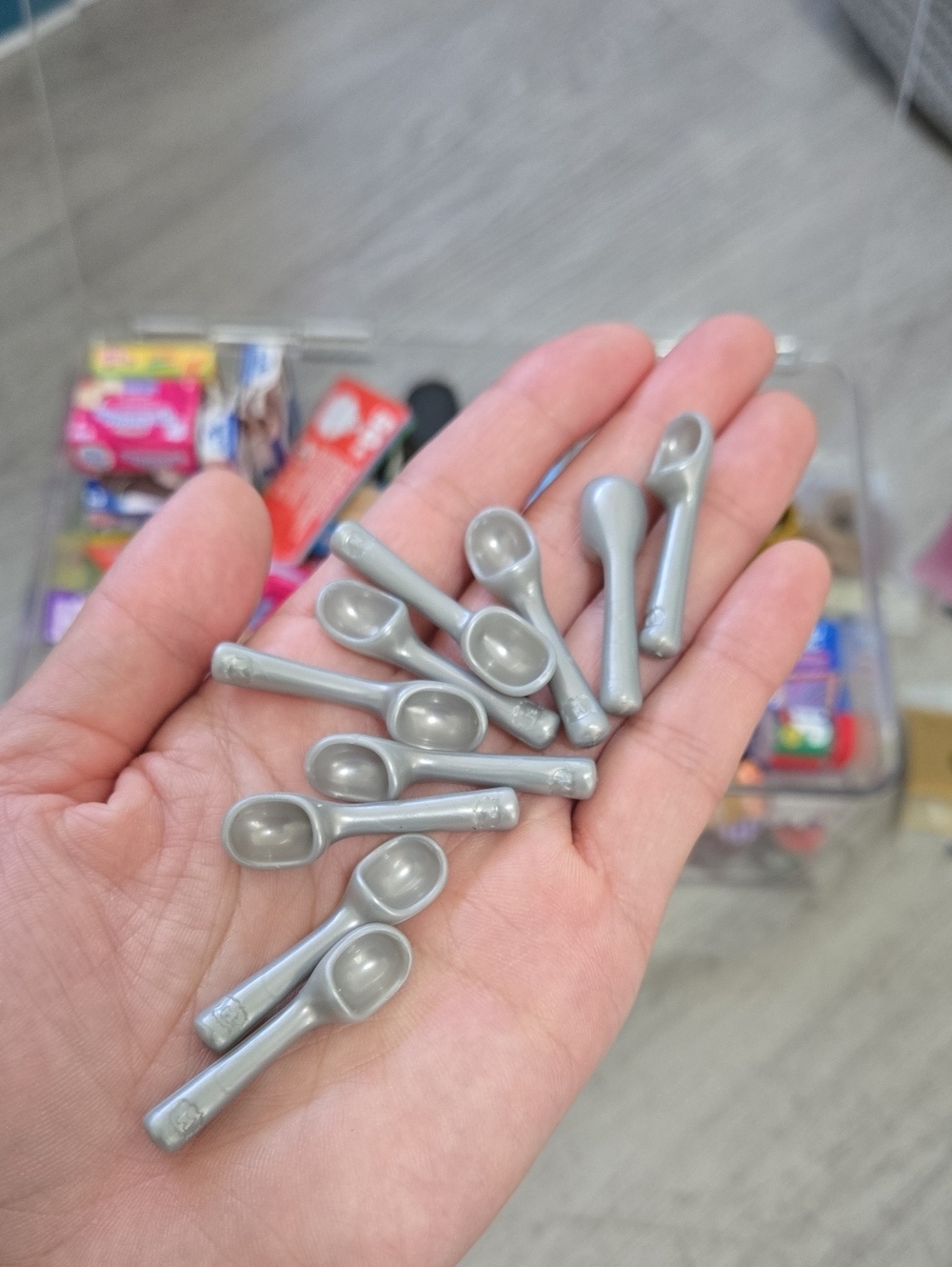 Miniature Silver Plastic Scoops - Set of 2 Small Ice Cream Scoopers (Qty 2)
